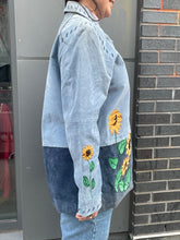 Load image into Gallery viewer, Blue Suede Sunflower Jacket
