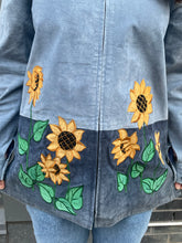Load image into Gallery viewer, Blue Suede Sunflower Jacket
