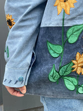 Load image into Gallery viewer, Blue Suede Sunflower Jacket
