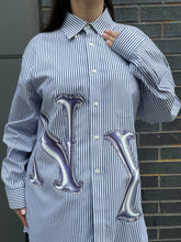 Load image into Gallery viewer, Custom SADBSH Grey Stripe NY Button Up
