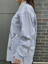 Load image into Gallery viewer, Custom SADBSH Grey Stripe NY Button Up
