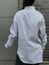 Load image into Gallery viewer, Custom SADBSH Grey Stripe NY Button Up
