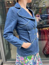 Load image into Gallery viewer, 80s Denim Contrast Stitch Blazer
