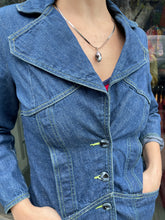 Load image into Gallery viewer, 80s Denim Contrast Stitch Blazer
