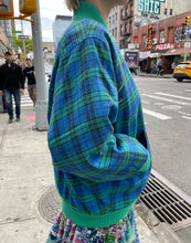 Load image into Gallery viewer, Plaid 80s Puffer Bomber Jacket
