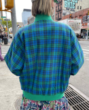 Load image into Gallery viewer, Plaid 80s Puffer Bomber Jacket
