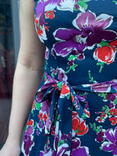 Load image into Gallery viewer, 60s Mod Floral Dress With Tie
