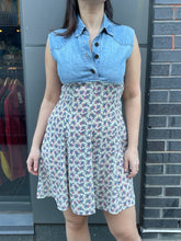 Load image into Gallery viewer, 90s Denim &amp; Floral Mini Dress
