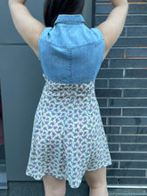 Load image into Gallery viewer, 90s Denim &amp; Floral Mini Dress
