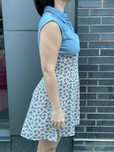 Load image into Gallery viewer, 90s Denim &amp; Floral Mini Dress
