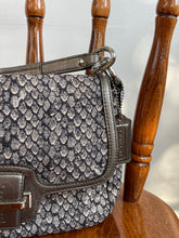 Load image into Gallery viewer, Coach Grey Snakeskin Print Bag
