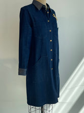 Load image into Gallery viewer, Gold/Denim Button Dress
