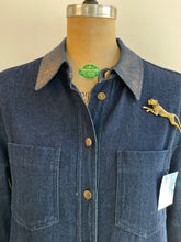 Load image into Gallery viewer, Gold/Denim Button Dress
