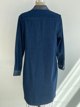 Load image into Gallery viewer, Gold/Denim Button Dress
