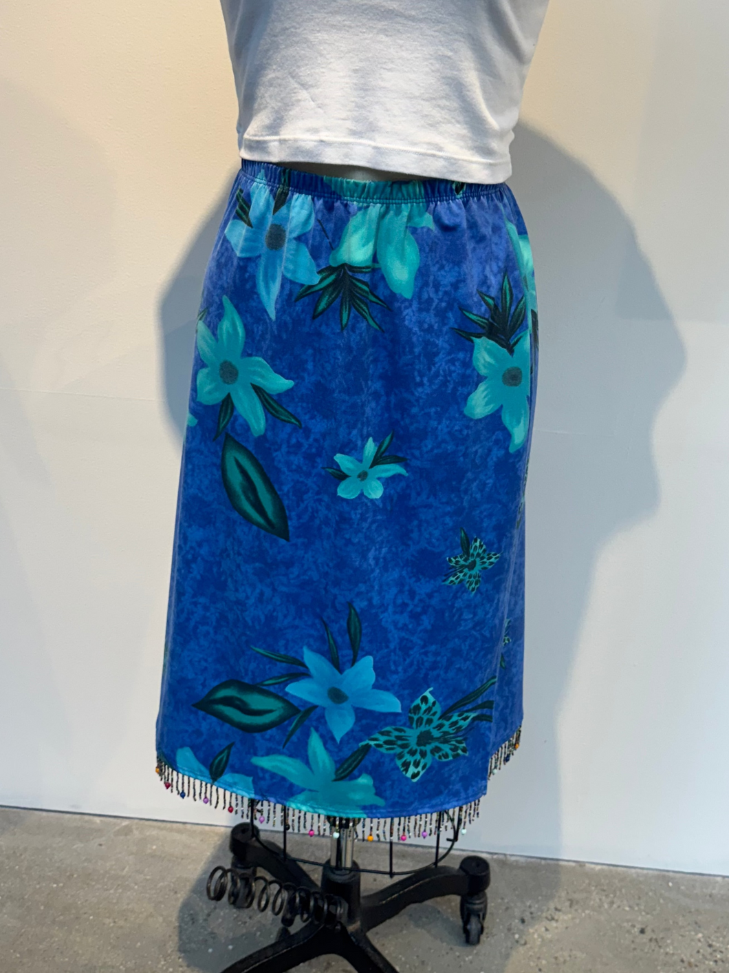 Y2K Blue Floral Skirt