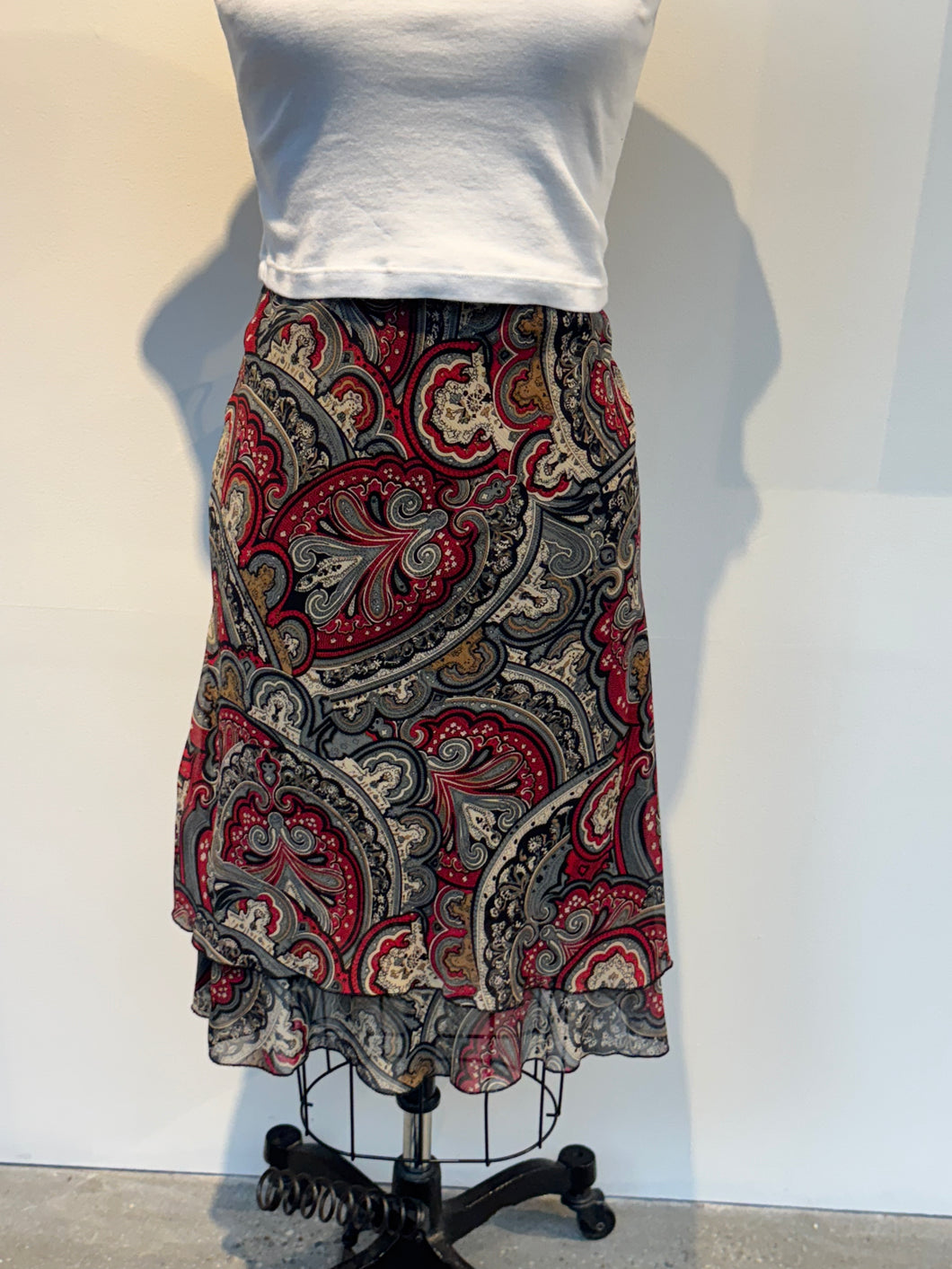 Y2K Paisley Knee Length Skirt