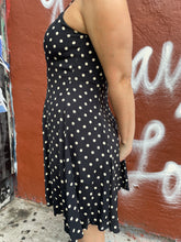 Load image into Gallery viewer, Black/Tan Polka Dot Dress
