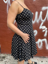 Load image into Gallery viewer, Black/Tan Polka Dot Dress
