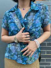 Load image into Gallery viewer, 90s Era Sheer Floral Blouse
