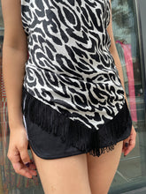 Load image into Gallery viewer, Zebra Fringe Hankerchief Top
