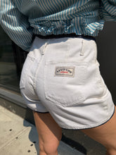 Load image into Gallery viewer, Polka Dots Trim White Denim Shorts
