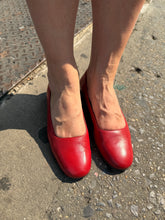 Load image into Gallery viewer, Red Etienne Algner Leather Flats
