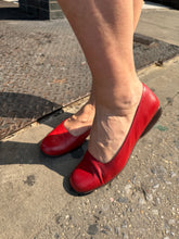Load image into Gallery viewer, Red Etienne Algner Leather Flats
