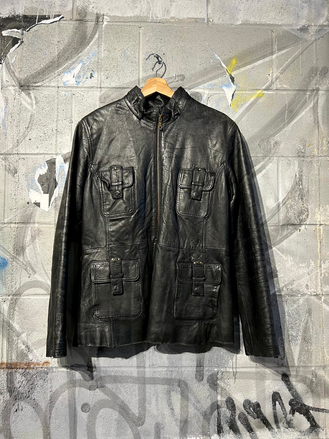 1970s Leather Four Pocket Jacket