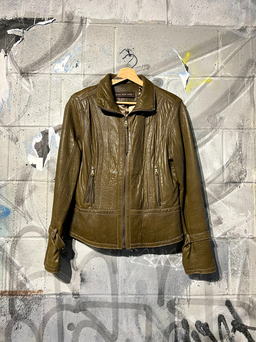 Marc New York Olive Lambskin Jacket