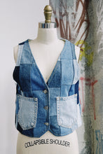 Load image into Gallery viewer, Upcycled Patchwork Denim Vest
