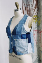 Load image into Gallery viewer, Upcycled Patchwork Denim Vest

