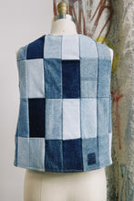 Load image into Gallery viewer, Upcycled Patchwork Denim Vest
