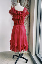 Load image into Gallery viewer, 80s Red Lace Dress
