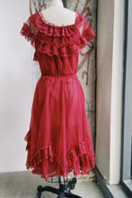 Load image into Gallery viewer, 80s Red Lace Dress
