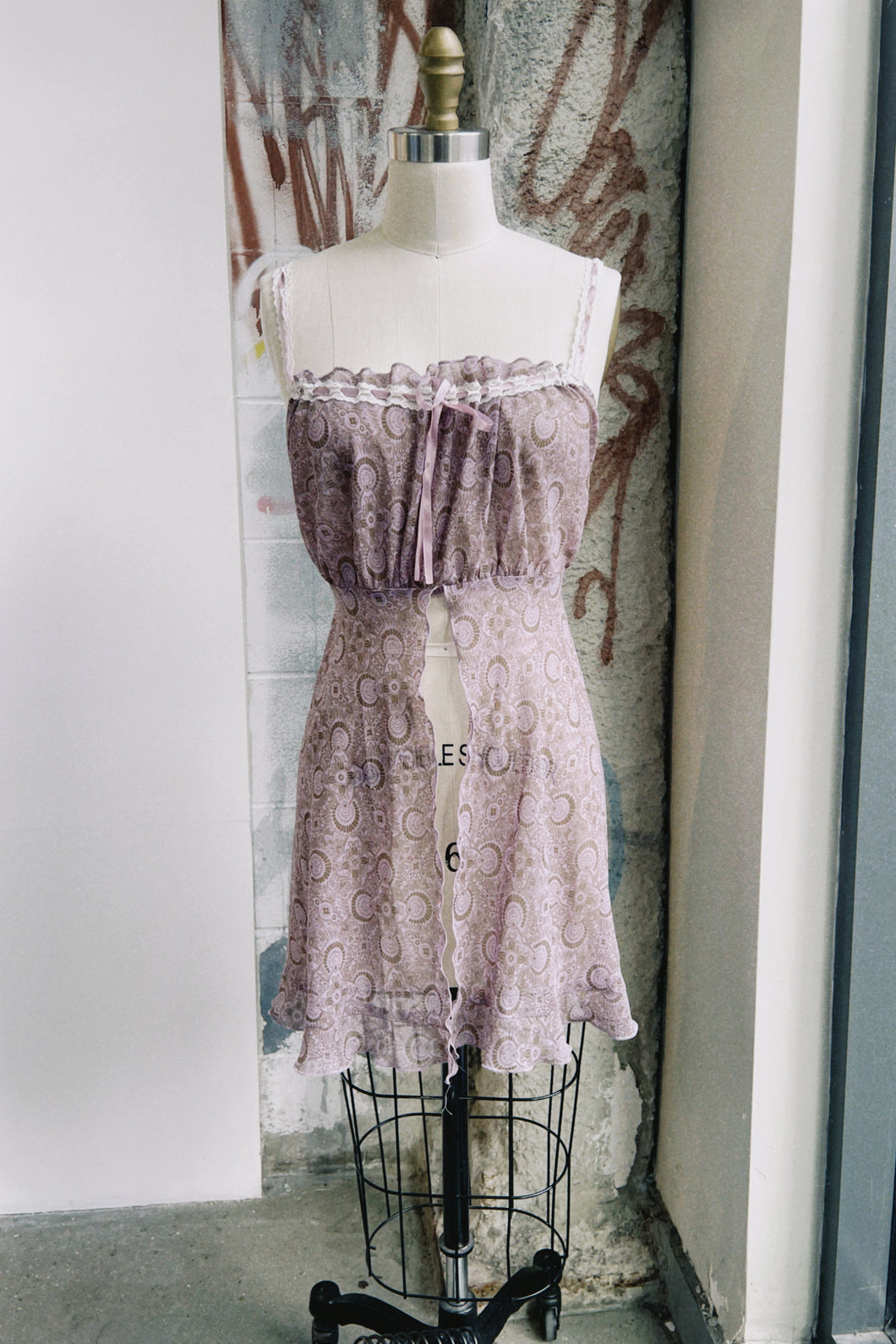 Purple/Brown Babydoll Dress