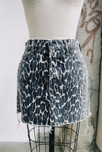 Load image into Gallery viewer, Leopard Denim Mini Skirt
