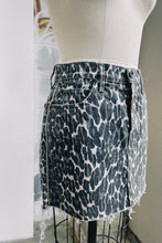 Load image into Gallery viewer, Leopard Denim Mini Skirt
