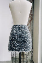 Load image into Gallery viewer, Leopard Denim Mini Skirt
