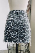 Load image into Gallery viewer, Leopard Denim Mini Skirt
