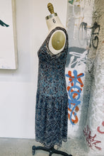 Load image into Gallery viewer, 80s Brown/Blue Lace Dress
