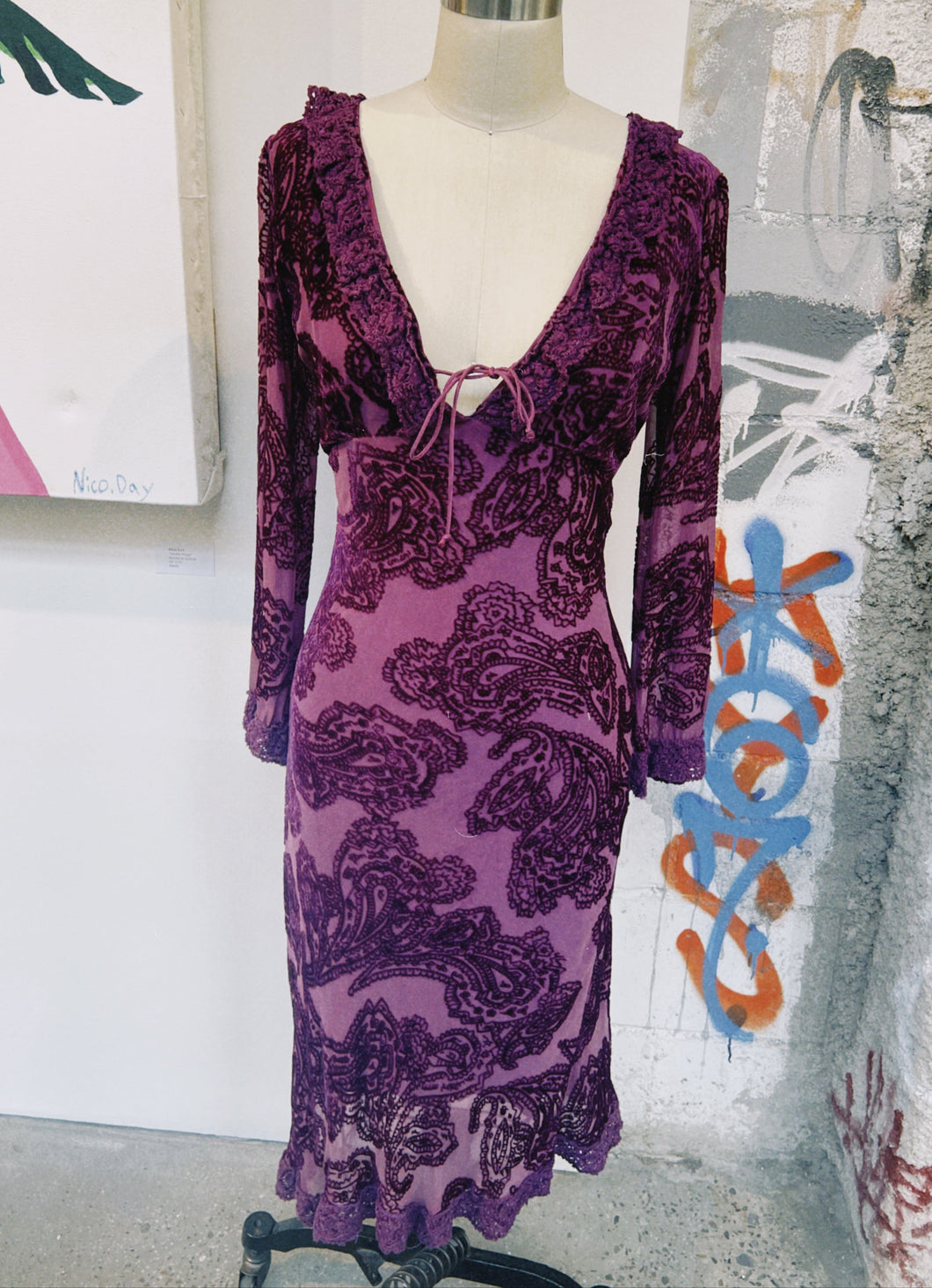 Velvet Purple Midi Dress