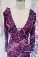 Load image into Gallery viewer, Velvet Purple Midi Dress
