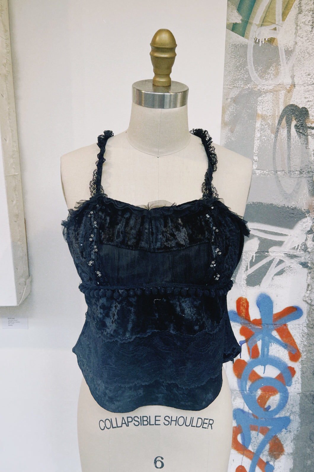 Velvet & Lace Black Beaded Lank