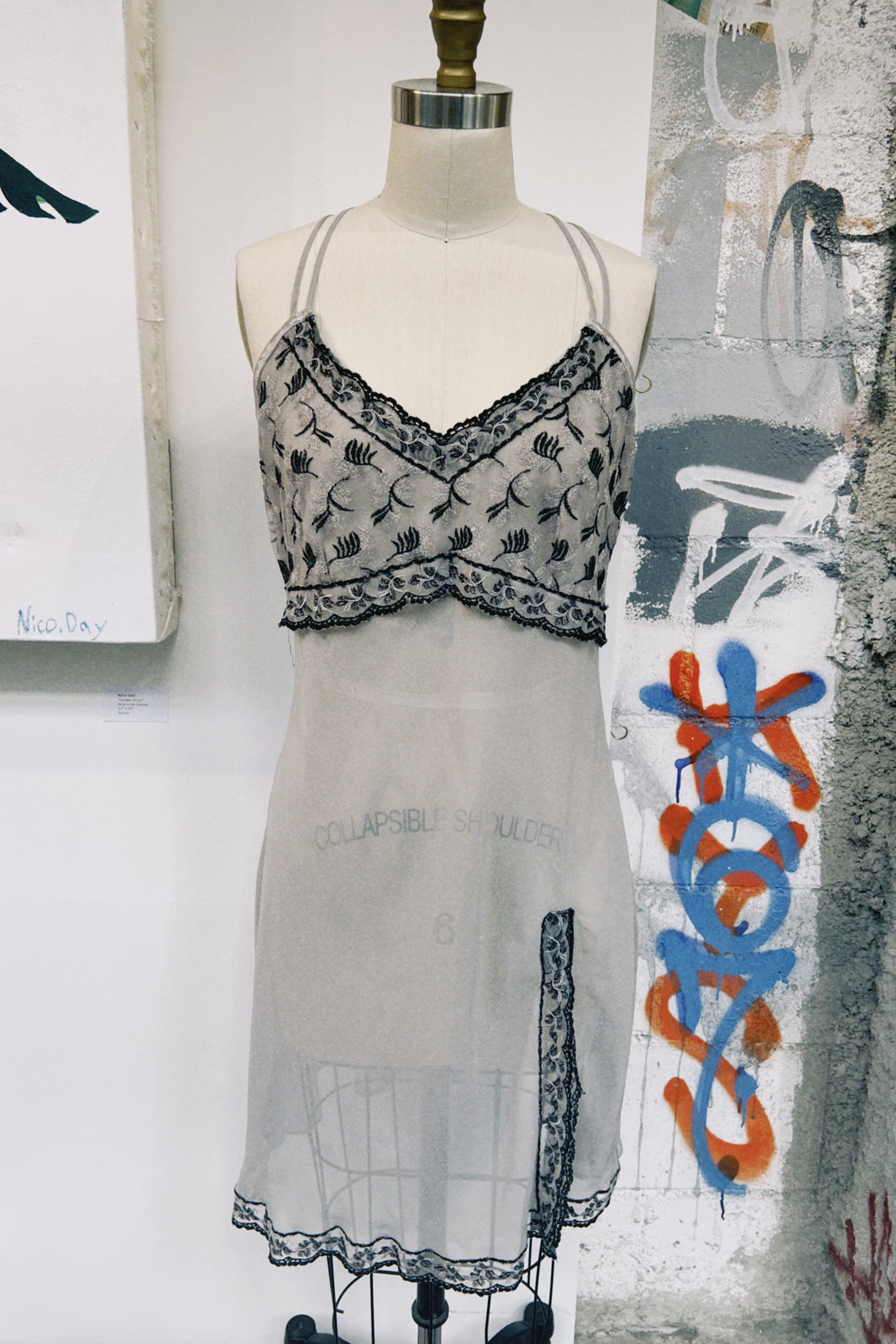 Sheer Slip Dress w/ Lace Details