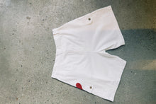 Load image into Gallery viewer, White Cargo Shorts w/ Heart
