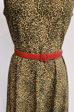 Load image into Gallery viewer, Cheetah Midi Dress w/ Red Belt and Open Back
