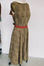 Load image into Gallery viewer, Cheetah Midi Dress w/ Red Belt and Open Back
