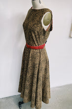 Load image into Gallery viewer, Cheetah Midi Dress w/ Red Belt and Open Back
