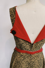 Load image into Gallery viewer, Cheetah Midi Dress w/ Red Belt and Open Back
