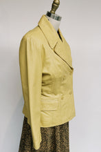 Load image into Gallery viewer, Butter Yellow Double Breasted Leather Jacket
